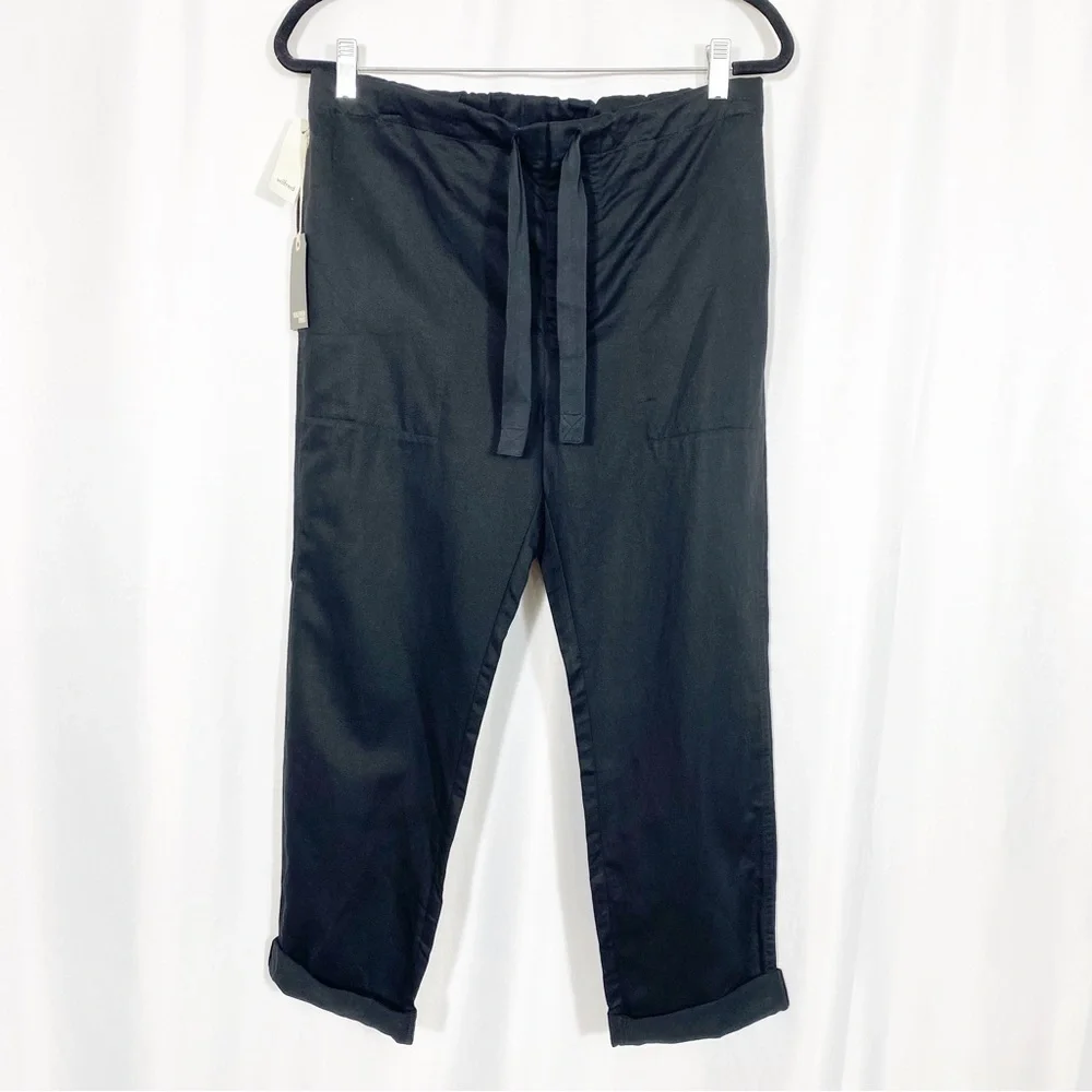 Aritzia X Wilfred Free Emmack Linen Cotton Belted High Rise Tapered Pant Trouser
